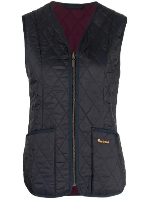 Barbour quilted V-neck gilet Blue LLI0003