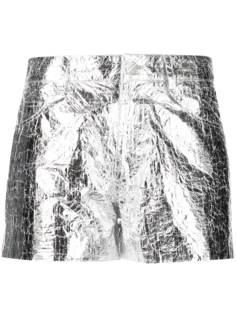 Monse metallic mini shorts Silver MR230718FTK