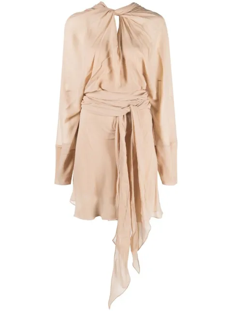 Maison Margiela draped silk mini dress Neutrals SI0CT0002S60395