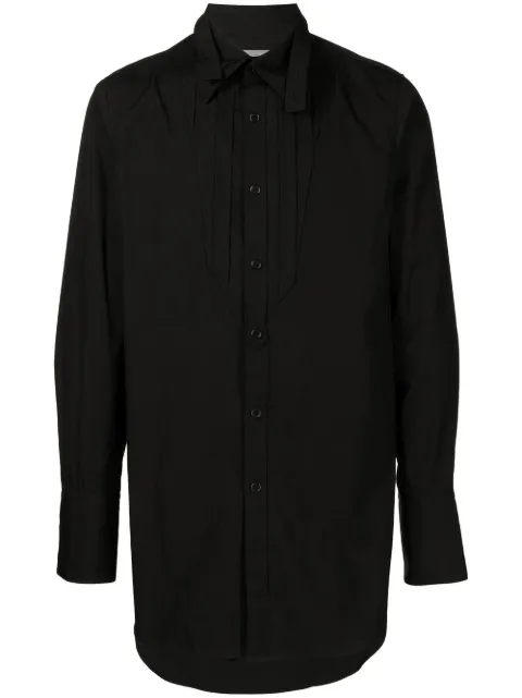 Yohji Yamamoto bowtie-collar oversized shirt Black HEB21042