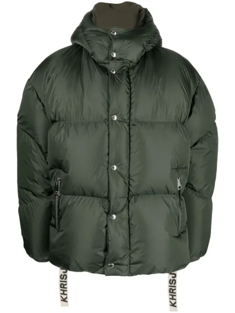 Khrisjoy padded press-stud fastenign jacket Green DFPM053DIS