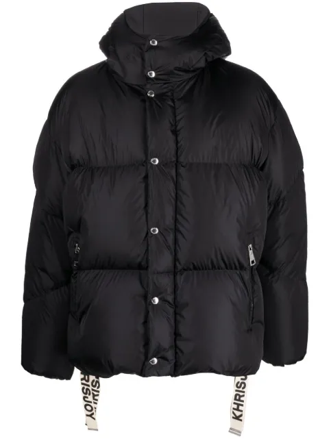 Khrisjoy padded-design hooded jacket Black DFPM053DIS