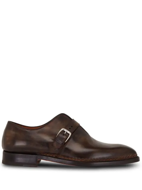 Bontoni buckled leather shoes Brown SPACCONEGRIGCHOC