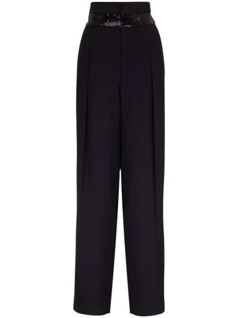 Brunello Cucinelli sequin-embellished high-waist trousers Black MB045T2363C101