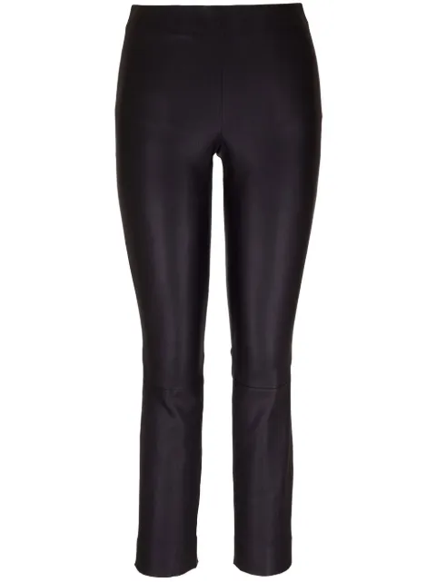 Vince leather slim-cut trousers Black VR10821749001BLK
