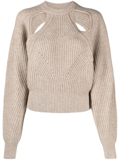 ISABEL MARANT cut-out knitted jumper Neutrals 22APU199322A034I