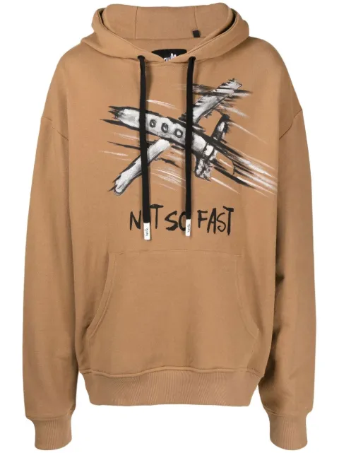 Haculla Not So Fast print hoodie Brown HA08BBKH08