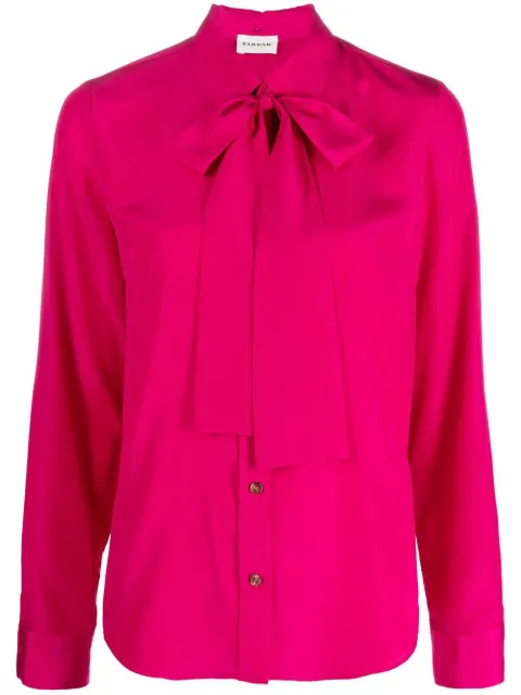 P.A.R.O.S.H. pussy-bow collar blouse Pink PALMERD381135