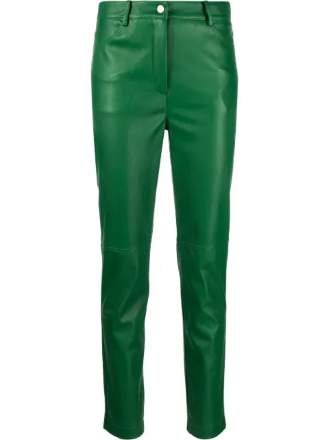 Blanca Vita faux-leather trousers Green POSIDONIA7614