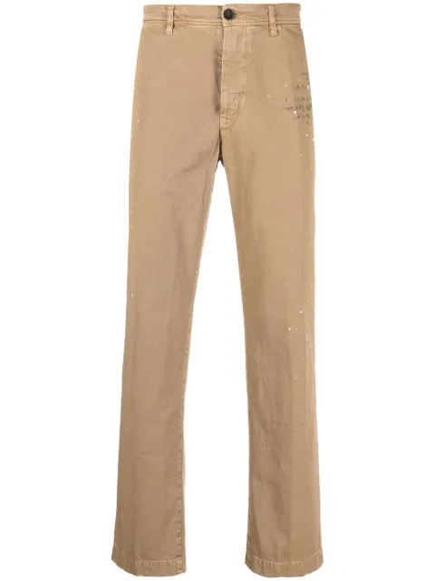 Incotex text-print straight-leg trousers Neutrals FTP008FX006