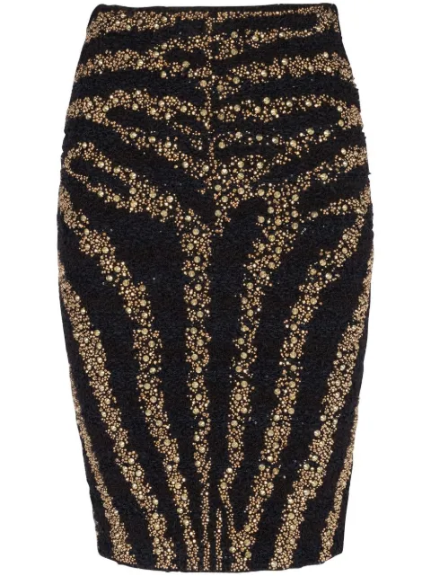 Balmain sequin-embellished pencil skirt Black AF1LC00176KD
