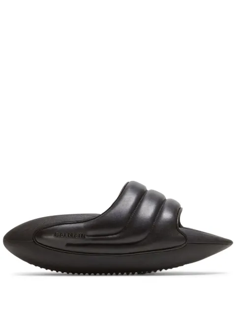 Balmain B-IT quilted platform slides Black AN1VL699LPQP