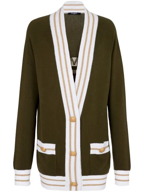 Balmain button-front knitted cardigan Brown AF1KO000KD97