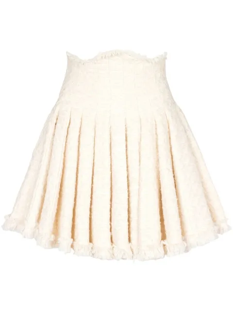 Balmain pleated tweed skirt White AF1LB725CD27