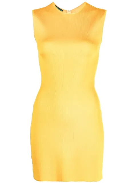 Herve L. Leroux sleeveless knit mini dress Yellow 22232368