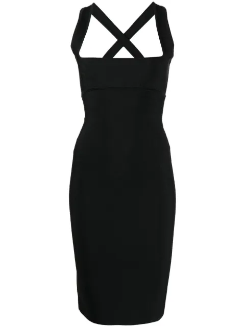 Herve L. Leroux scoop-neck pencil dress Black 122344