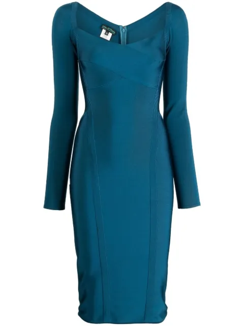 Herve L. Leroux bandage pencil dress Blue 215351mai