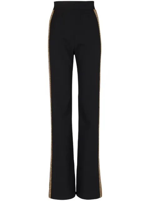 Balmain sequin-embellished wide-leg trousers Black AF1PQ135PB62