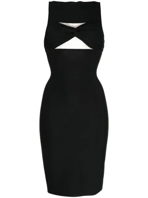 Herve L. Leroux cut-out bodice pencil dress Black C16311BRA
