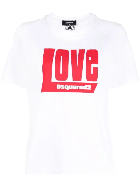 DSQUARED2 logo-print short-sleeved T-shirt White S72GD0427S24387