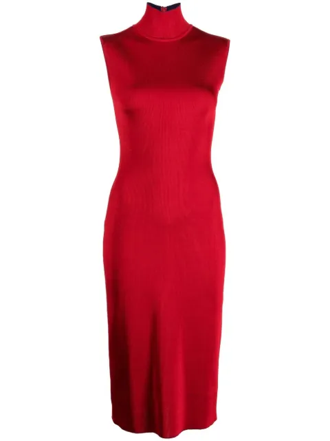Herve L. Leroux knitted pencil dress Red 2223204297