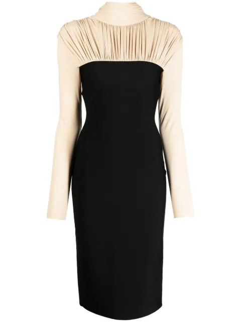 Herve L. Leroux blouse pencil dress Brown 221301