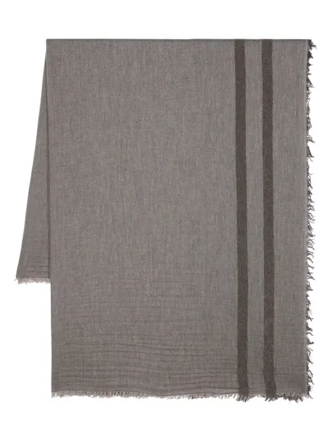 Forme D'expression stripe-print knit scarf Brown HX096CMSD