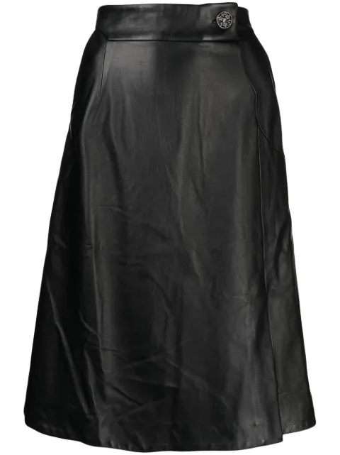 SHIATZY CHEN leather midi skirt Black 621032