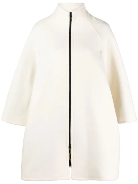 Gianluca Capannolo zipped high-neck felted coat White 22IM337250VIVIEN