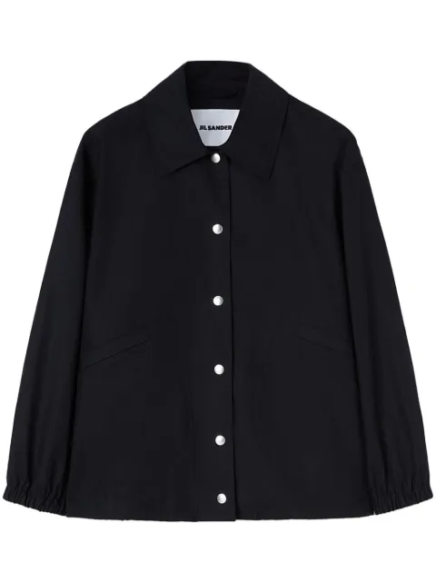 Jil Sander logo-print shirt jacket Black J04AM0001J45063