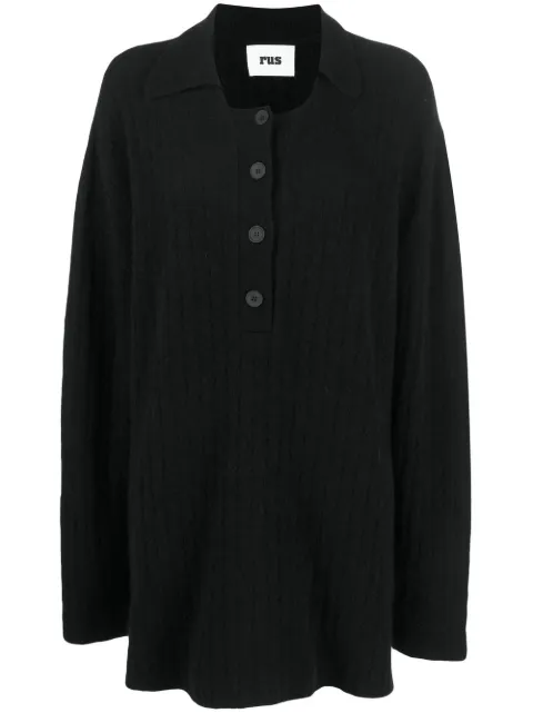 Rus button-front ribbed jumper Blue FF22003I