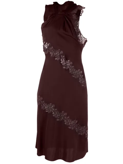 Stella McCartney lace-detail halterneck dress Purple 6A00813AU350