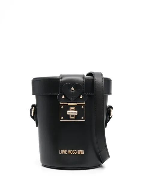 Love Moschino logo-plaque cylinder bag Black JC4444PP0FKV0