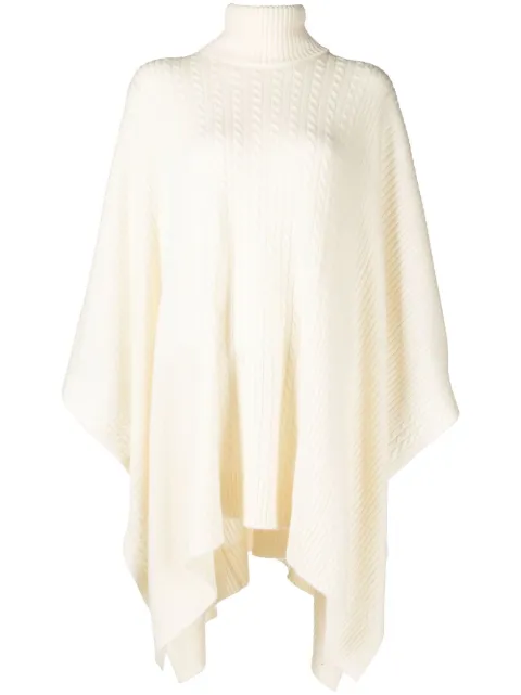 Madeleine Thompson Petunia cable-knit poncho White AW22PON03