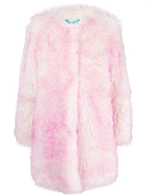 BECAGLI faux-fur long-sleeve coat Pink KW206A