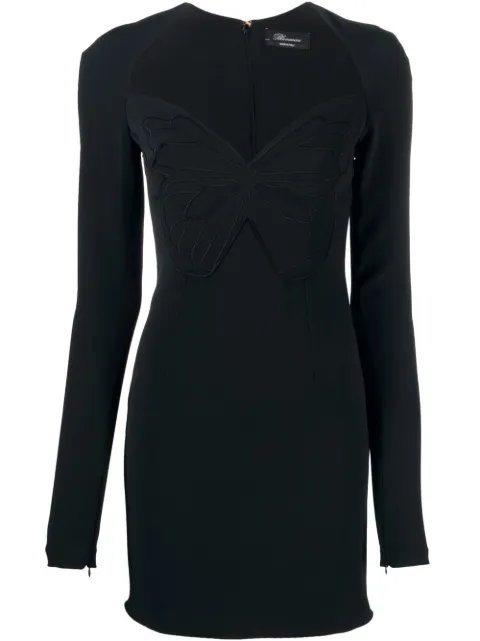 Blumarine butterfly-embroidered minidress Black 2A276S
