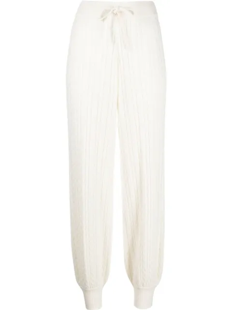 Madeleine Thompson Lily cable-knit cashmere trousers White AW22P07