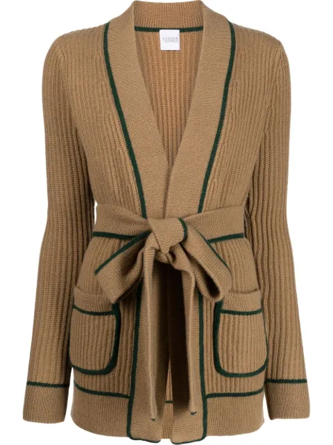 Madeleine Thompson Clover ribbed-knit cardigan Brown AW22C09