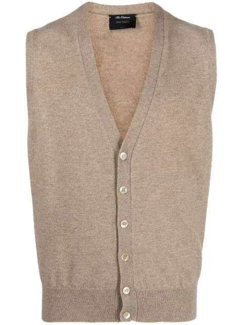 Dell'oglio V-neck cashmere vest Neutrals CB1SMCA12R