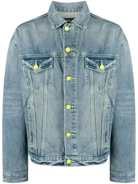 Purple Brand vintage washed denim jacket Blue P027VINJ123