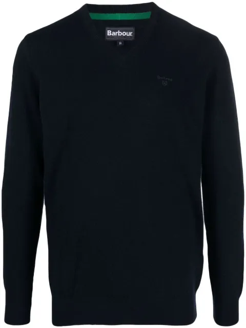 Barbour Essential V-neck wool sweater Blue MKN0341NY71