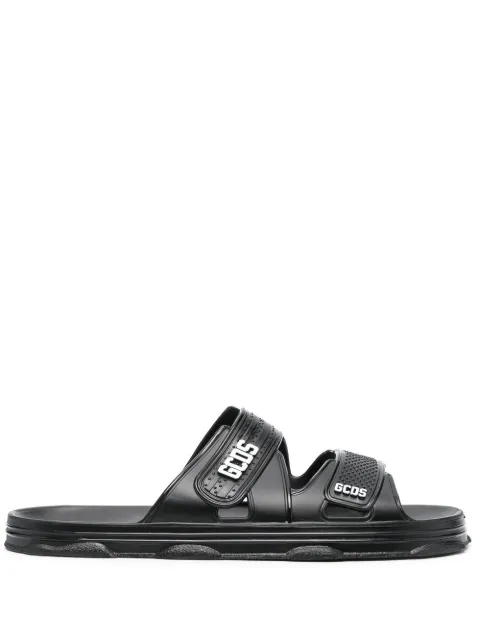 GCDS logo-detail open-toe slides Black CC94M750082