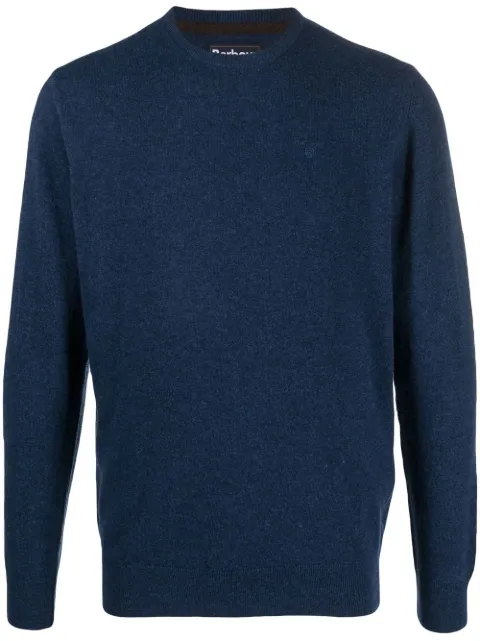 Barbour logo-embroidered wool sweater Blue MKN0345