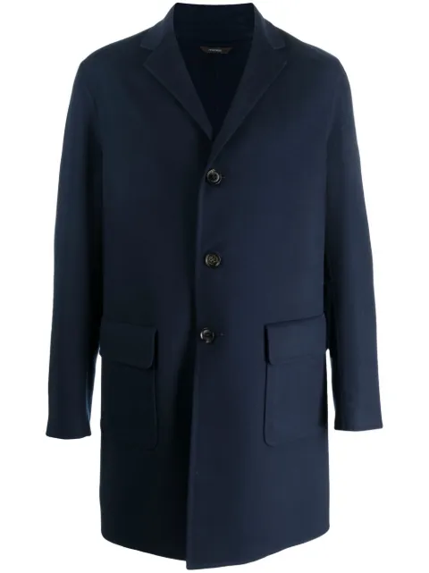 Colombo notched-collar single-breasted coat Blue CP0034365184