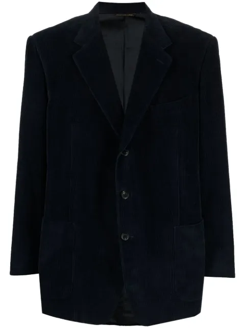 Pierre Cardin Pre-Owned 1980s notch lapels velvet blazer Blue PICA380HB