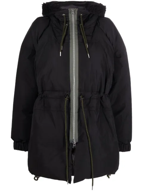 sacai drawstring hooded parka Black 2202898M