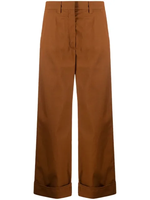 Kenzo wide-leg cotton trousers Brown FC62PA0619DD