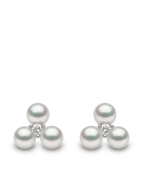 Yoko London 18kt white gold Trend pearl stud earrings Silver TEM02407F