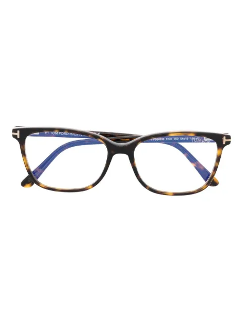 TOM FORD Eyewear tortoiseshell-effect square-frame glasses Brown FT5842B