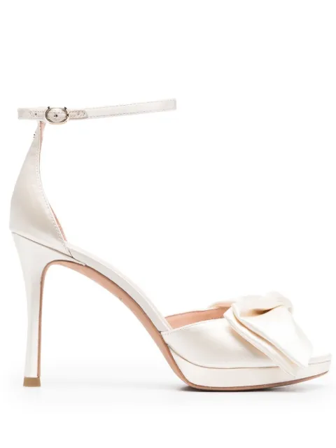 Kate Spade bow-detail satin sandals Neutrals K0006